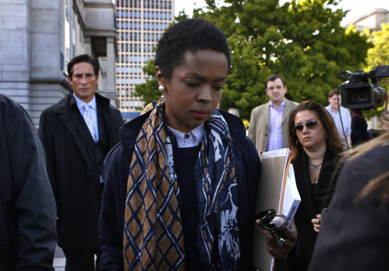 Lauryn Hill outside Newark court in New Jersey