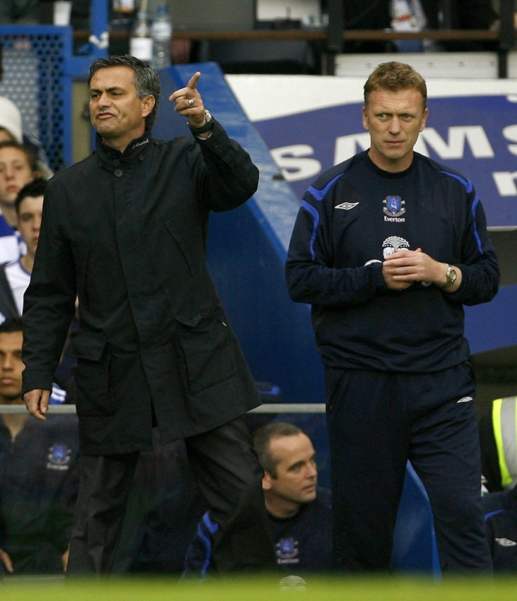 Jose Mourinho (L) and David Moyes