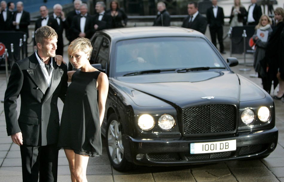 David Beckham and his wife Victoria arrive for the Sport Industry Awards 2007 at Old Billingsgate in central London March 29, 2007.