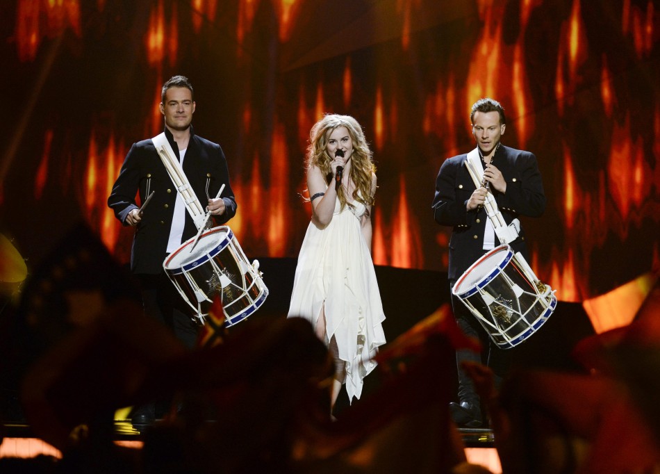 Emmelie de Forest C of Denmark performs the song Only Teardrops during the final of the 2013 Eurovision Song Contest at the Malmo Opera Hall in Malmo May 18, 2013.