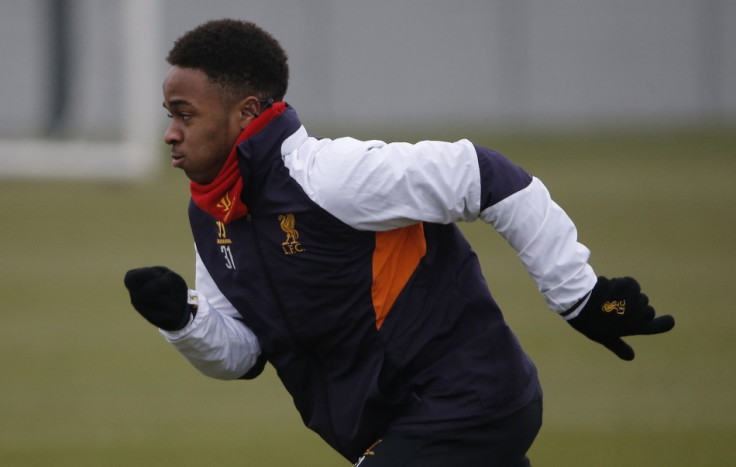 Raheem Sterling trains at Liverpool FC