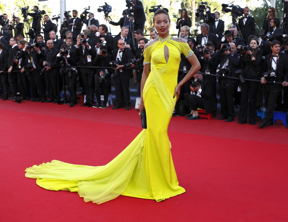 Model Selita Ebanks poses on the red carpet as she arrives for the screening of the film Blood Ties during the 66th Cannes Film Festival in Cannes May 20, 2013.