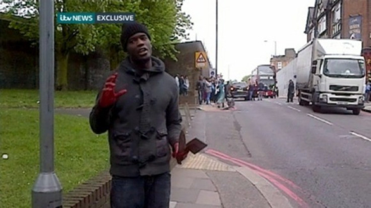 Man in Woolwich holding knives (ITV)