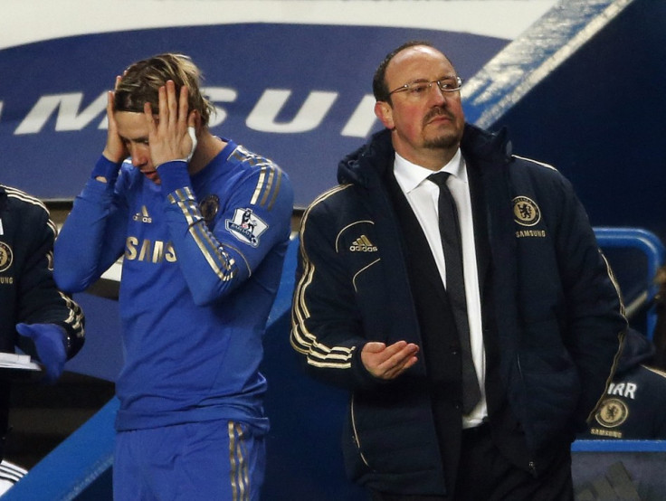 Rafael Benitez (R) and Fernando Torres