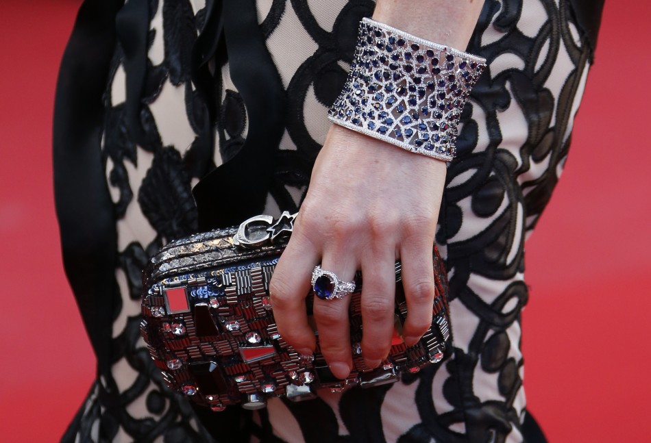 The handbag of actress and model Hofit Golan is pictured as she arrives for the screening of the film Blood Ties during the 66th Cannes Film Festival in Cannes May 20, 2013.
