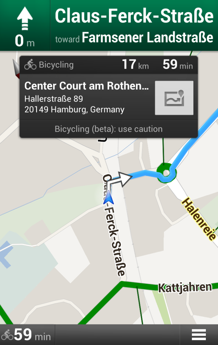 Google bike navigation system
