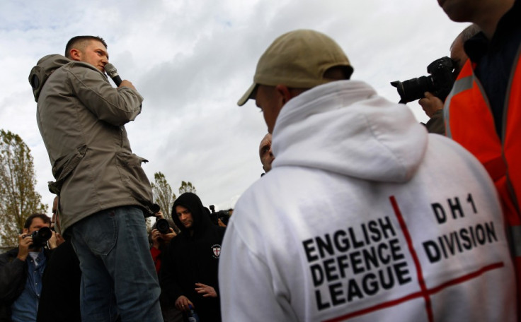 Stephen Lennon addressing an EDL gathering