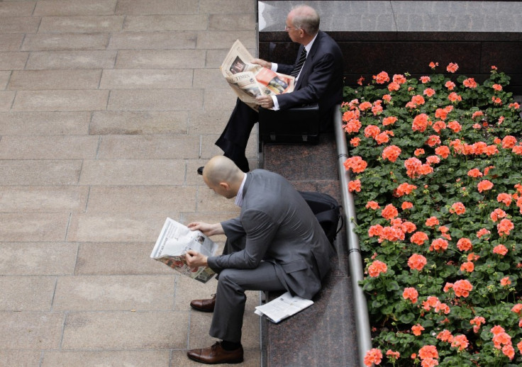 Reading a newspaper