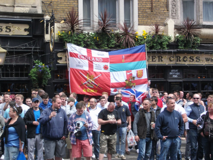 EDL supporters outside pub near Downing Street