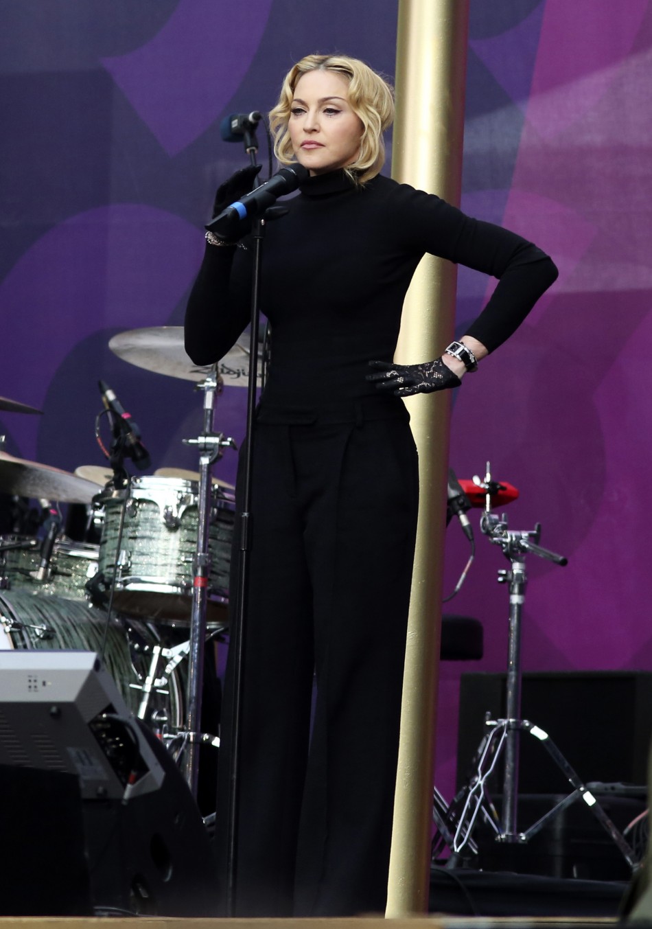 Singer Madonna speaks at The Sound of Change concert