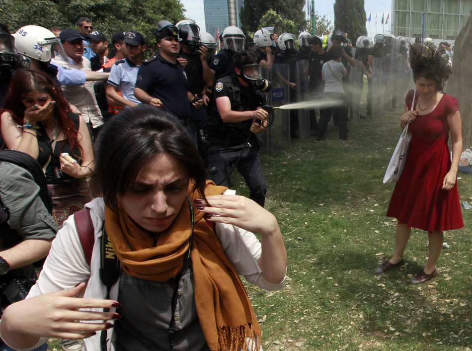 Riot police in Taksim Square in central Istanbul.