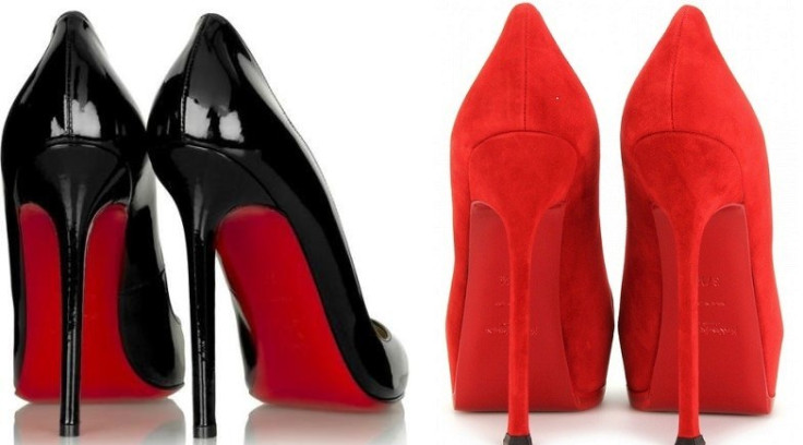 A Christian Louboutin shoe with its signature red sole
