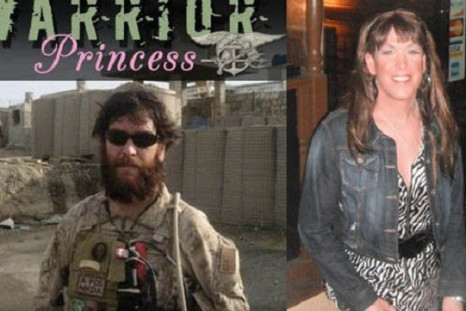 Chris Beck (l) as a Navy Seal and today as Kristin Beck