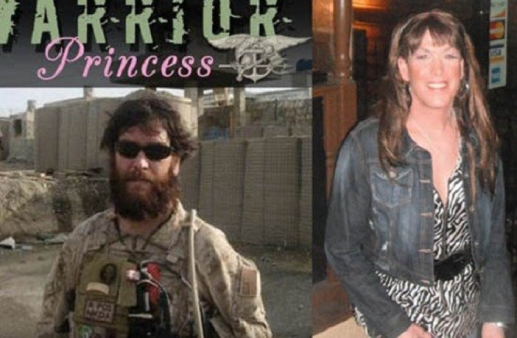 Chris Beck (l) as a Navy Seal and today as Kristin Beck
