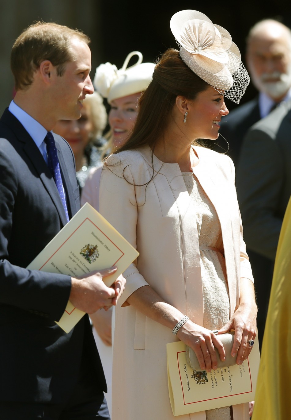 Catherine, Duchess of Cambridge has won kudos for her maternity fashion choice for the ceremony and her knack for repeating items she has worn before