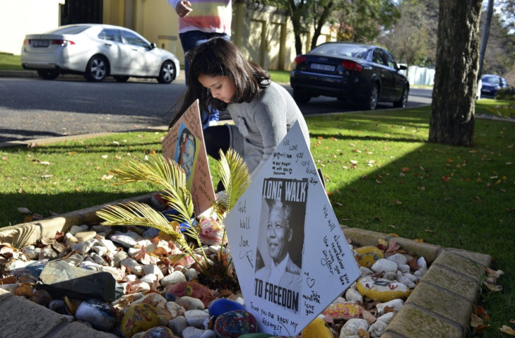 A makeshift tribute from wellwishers outside Nelson Mandela's home in Johannesburg