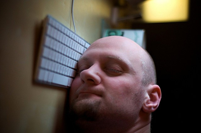 Man asleep at desk
