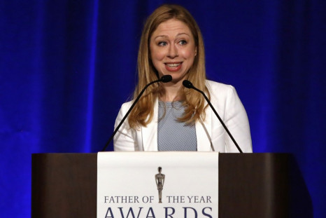 Chelsea Clinton introduces Bill Clinton as 'Father of the Year'.