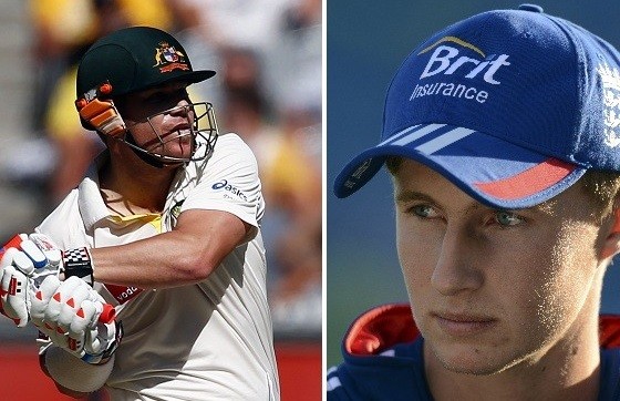 David Warner (left) and Joe Root
