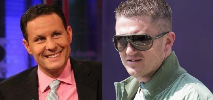 EDL's Tommy Robinson (right) was appearing interviewed by Fox News' Brian Kilmeade (Facebook/Reuters)