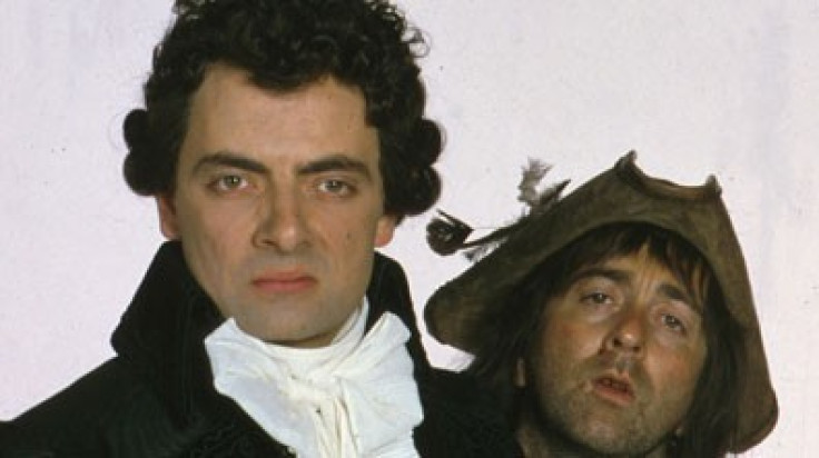 Rowan Atkinson (L) as Blackadder, and Tony Robinson (R), as Baldrick.