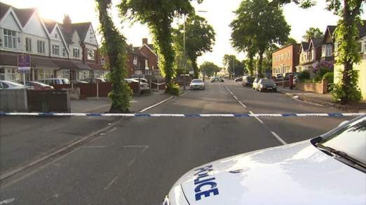 The scene of the crime in Birmingham where a police officer and three others were stabbed in a Mosque