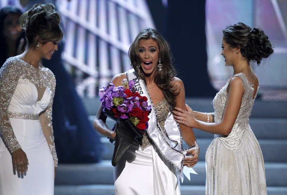 Miss Connecticut Erin Brady C reacts after being named Miss USA 2013 during the Miss USA pageant at the Planet Hollywood Resort and Casino in Las Vegas, Nevada June 16, 2013.