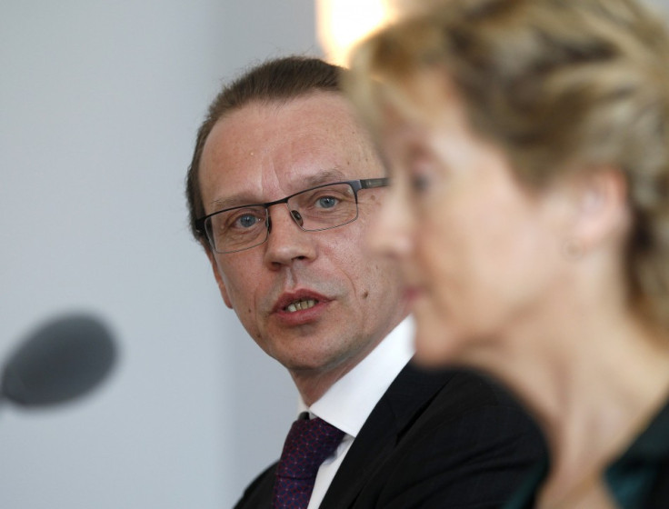 European Commissioner for Taxation and Customs Union, Audit and Anti-Fraud Algirdas Semeta (L) speaks to media next to Swiss Finance Minister Eveline Widmer-Schlumpf during a news conference in Bern June 17, 2013 (Photo: Reuters)