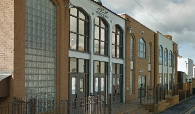 The door of the mosque was damaged by the fire (GoogleMaps)