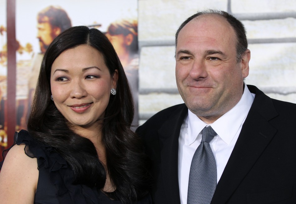 James Gandolfini with wife Deborah Lin pose at premiere of HBO Films Cinema Verite