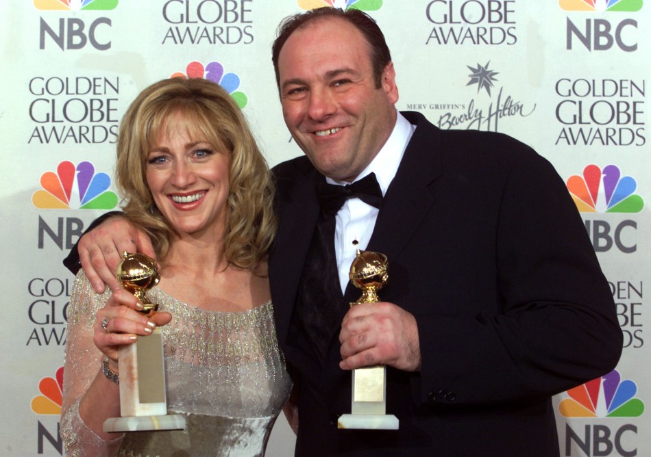 Edie Falco, who played Tony Sopranos long-suffering wife Carmela in the award-winning series, at the Golden Globes