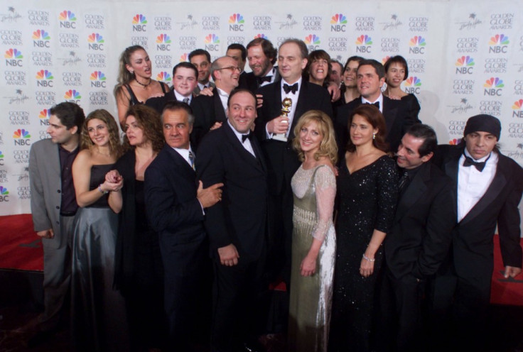 Gandolfini with the cast and crew of The Sopranos (Reuters)