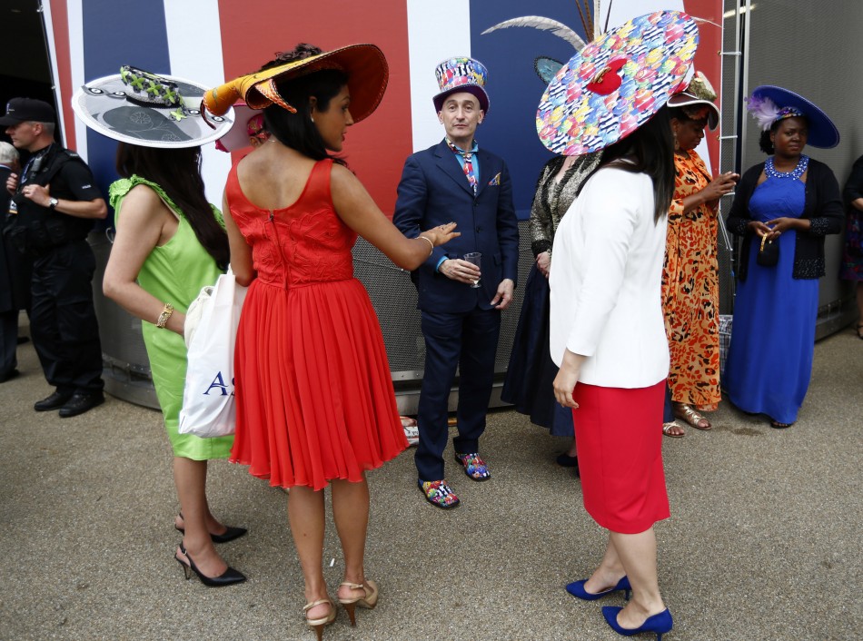 Race goers attend the first day of the Royal Ascot horseracing festival