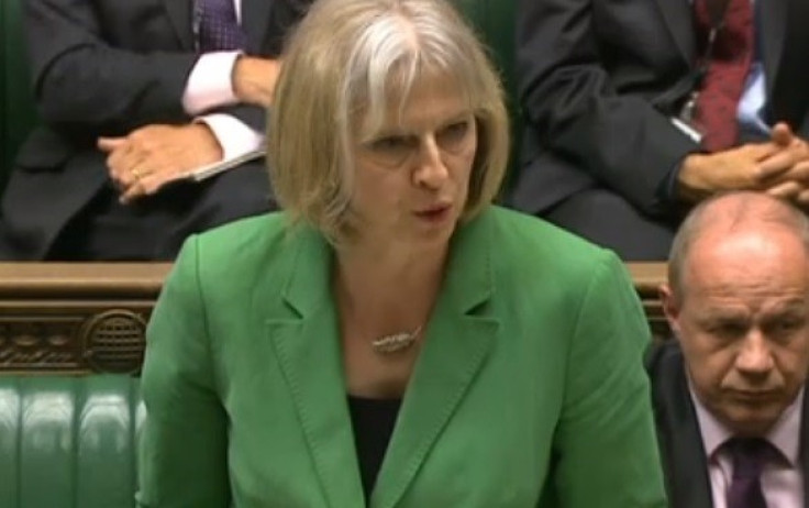 Home secretary Theresa May speaking to MPs