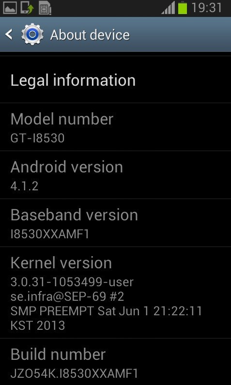 Android 4.1.2 update Android 4.1.2 update