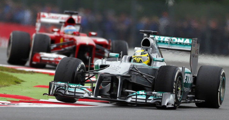 Nico Rosberg (R) [Mercedes] and Fernando Alonso [Ferrari]