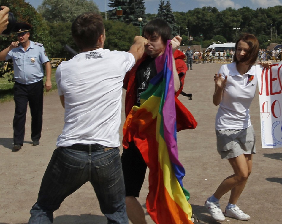 Gay Rights Activists Clash With Homophobic Protesters In Russia [photos]