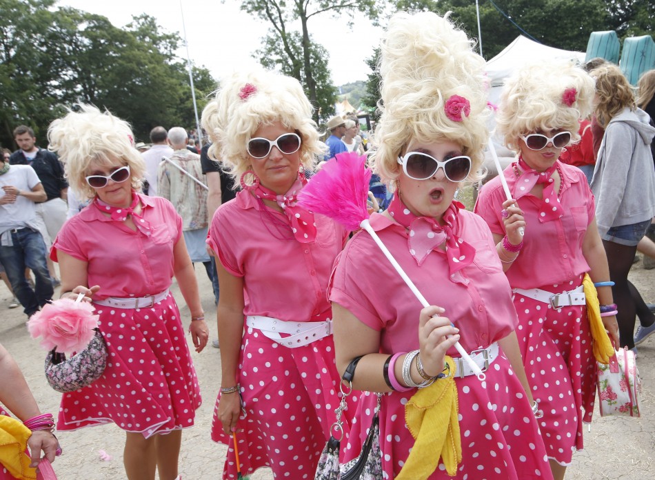 The Pink Ladies pose for photographs