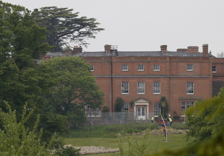 A security fence is fixed outside Bilderburg hotel in Watford, near London