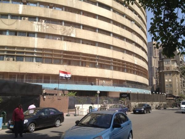 At Egyptian TV building. Staff confirm military has taken over