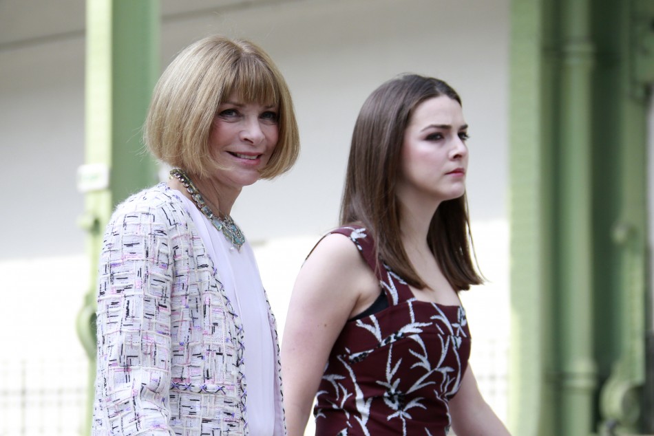 American Vogue Editor-in-chief Anna Wintour L arrives with her daughter Bee Shaffer
