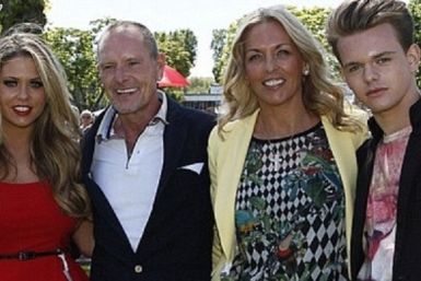 Paul Gascoigne with family at Windsor races