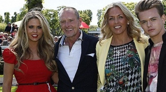 Paul Gascoigne with family at Windsor races