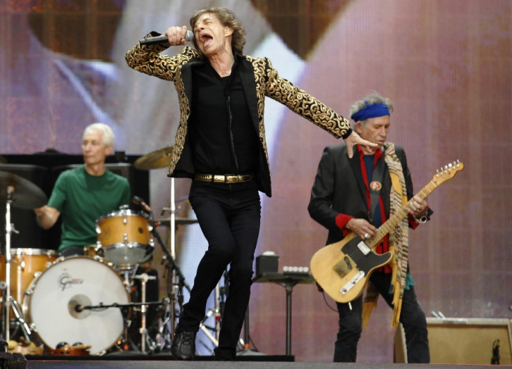 Drummer Charlie Watts, Mick Jagger and Keith Richards (R) of the Rolling Stones perform at the British Summer Time Festival in Hyde Park in London July 6, 2013