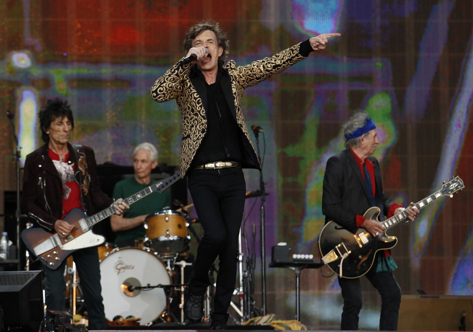 L-R Ronnie Wood, Charlie Watts, Mick Jagger and Keith Richards of the Rolling Stones perform at the British Summer Time Festival in Hyde Park in London July 6, 2013.