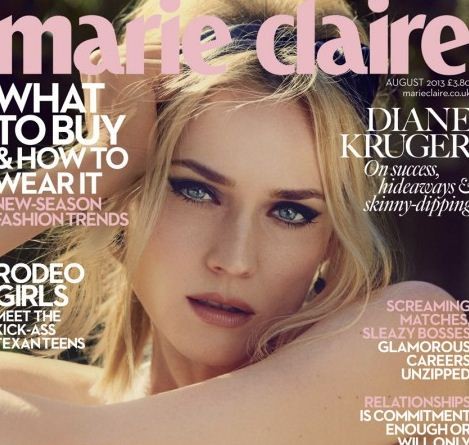 Marie Claire UK August 2013: Diane Kruger Looks Stunning on the Cover