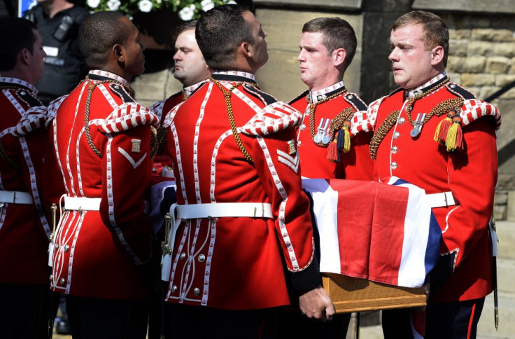 The coffin of Fusilier Lee Rigby arrives for a vigil at the Parish Church in Bury (Reuters)
