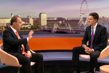 Andrew Marr, left, interviews David Miliband