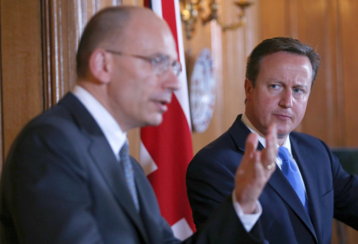 David Cameron and Italy's Prime Minister Enrico Letta (Reuters)