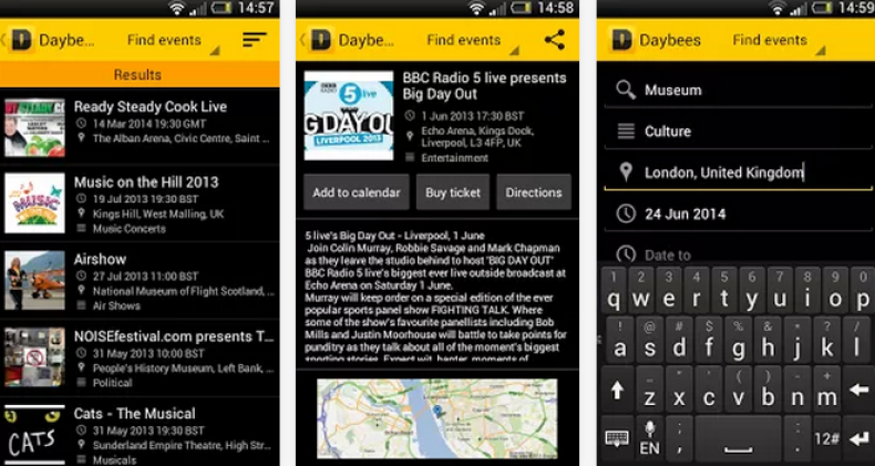 best android apps daybees event finder